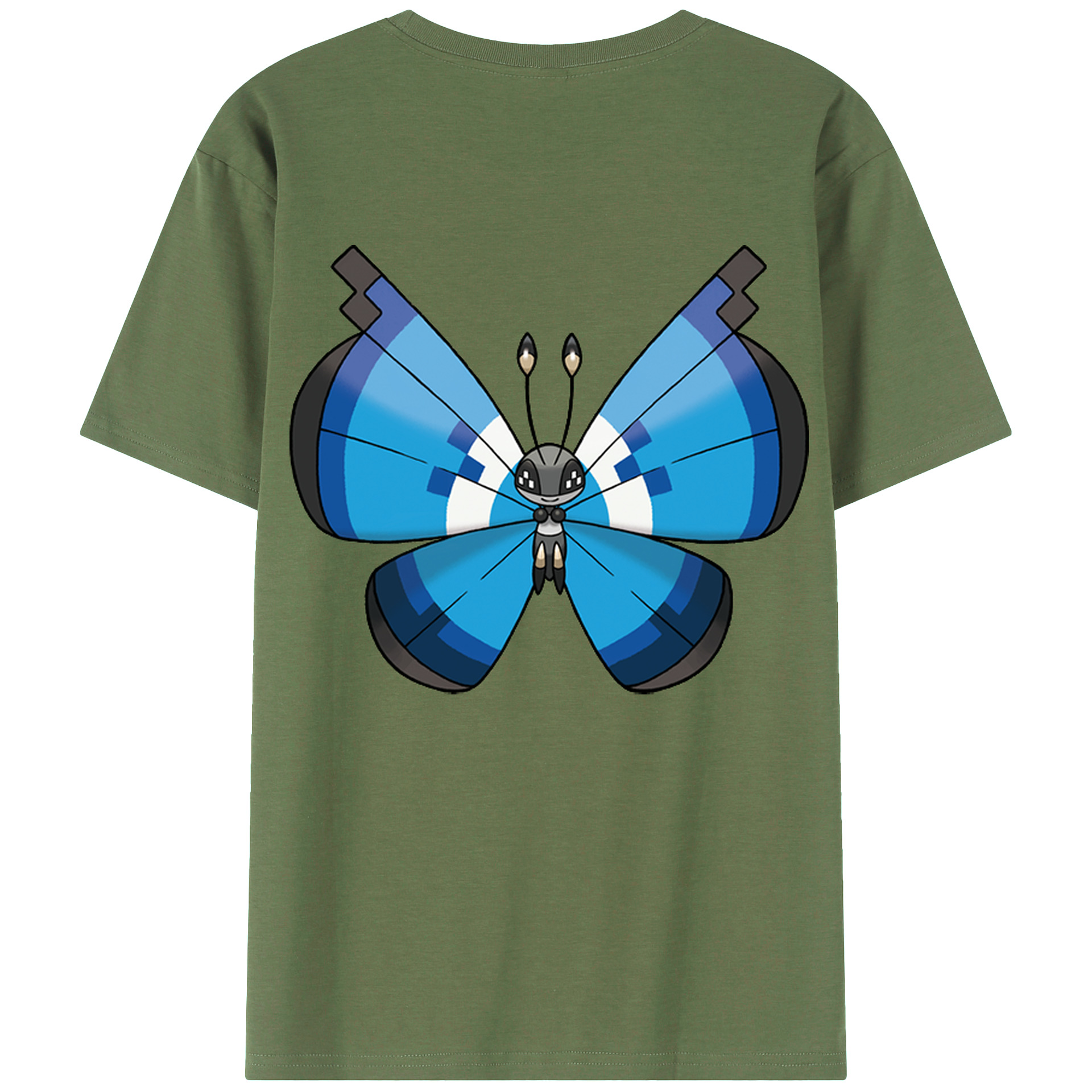 （画像用） ポケットモンスター Pokémon 綿100％ メンズ半袖Tシャツ（バックプリント） 通気性